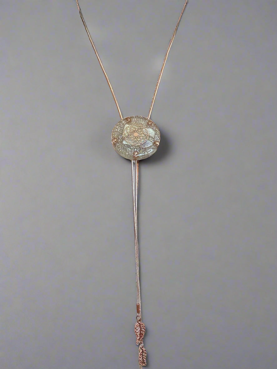 Bolo tie - 'Iris' orgonite necklace