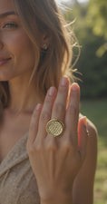 Load and play video in Gallery viewer, Flow Orgonite ring- small- Flower of Life
